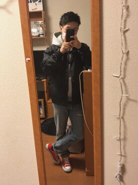 「DEUS EX MACHINA（デウスエクスマキナ）のアイテム（トレンチコート）」を使った、みーとぼーる。さん（メンズ・165cm）の冬コーディネート