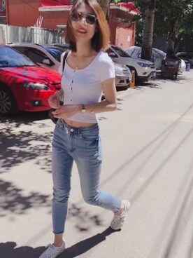 「MONKI（モンキ）のアイテム（アンサンブル）」を使った、koxiemmaさん（レディース・163cm）の春コーディネート