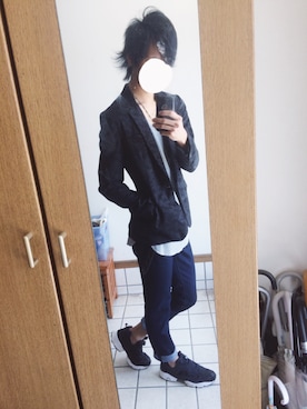 「GU（ジーユー）の（GU）スキニーフィットジーンズ（MEN ⁄ ジーンズ）」を使った、りゃうさん（メンズ・172cm）の春コーディネート