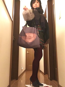 「Import & Select（インポートアンドセレクト）のアイテム（スカート）」を使った、ぽちえさん（レディース・163cm）の冬コーディネート