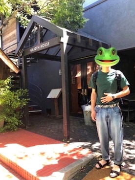 「GU（ジーユー）のUNIQLO U スポーツサンダル（黒）（サンダル、ブラック系）」を使った、taka_hiroさん（メンズ・175cm）の春コーディネート