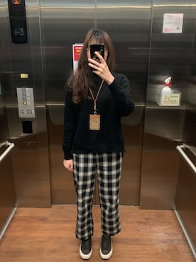 「CACO（カコ）のアイテム（パンツ）」を使った、♩LinLinLin♫さん（レディース・168cm）の冬コーディネート