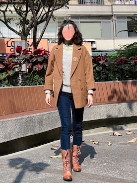 「通勤穿搭」｜「アイテム（ブーツ）」を使った、EX.LIBRIS🇹🇼さん（レディース・170cm）の冬コーディネート