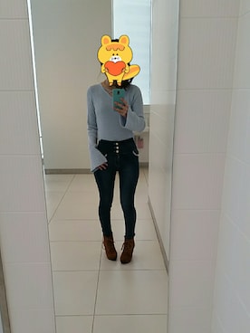 「ミシェルマカロン」｜「アイテム（トップス）」を使った、mickyさん（レディース・157cm）の冬コーディネート