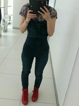 「DIESEL（ディーゼル）のアイテム（オールインワン・サロペット）」を使った、mickyさん（レディース・157cm）の夏コーディネート
