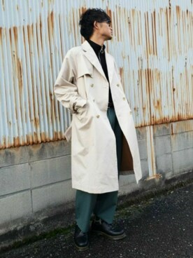 「アイテム（ソックス/靴下、グリーン系）」を使った、DKさん（メンズ・170cm）の冬コーディネート