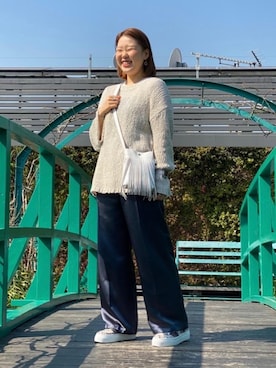 「MASTER&Co（マスターアンドコー）のアイテム（バッグ）」を使った、藤井　オデット エ オディール スタッフさん（レディース・154cm）の冬コーディネート
