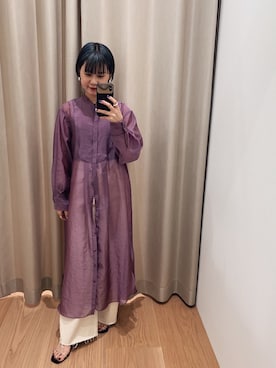 「アイテム（ワンピース/ドレス、パープル系）」を使った、akari.nさん（レディース・154cm）の夏コーディネート