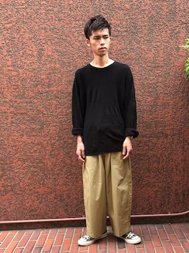 「アイテム（Tシャツ/カットソー、ブラック系）」を使った、MIDWEST_ECさん（メンズ・174cm）の夏コーディネート