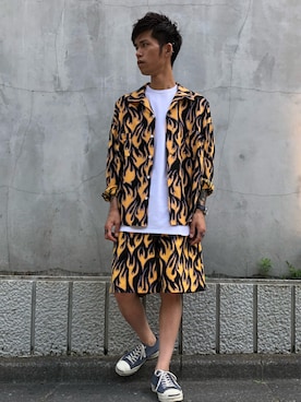 「DISCOVERED（ディスカバード）のアイテム（パンツ）」を使った、MIDWEST_ECさん（メンズ・174cm）の夏コーディネート