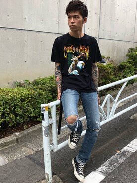 「MARCELO BURLON（マルセロ・バーロン）のアイテム」を使った、MIDWEST_ECさん（メンズ・174cm）の夏コーディネート