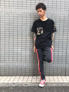「DISCOVERED（ディスカバード）のアイテム（パンツ）」を使った、MIDWEST_ECさん（メンズ・174cm）の夏コーディネート