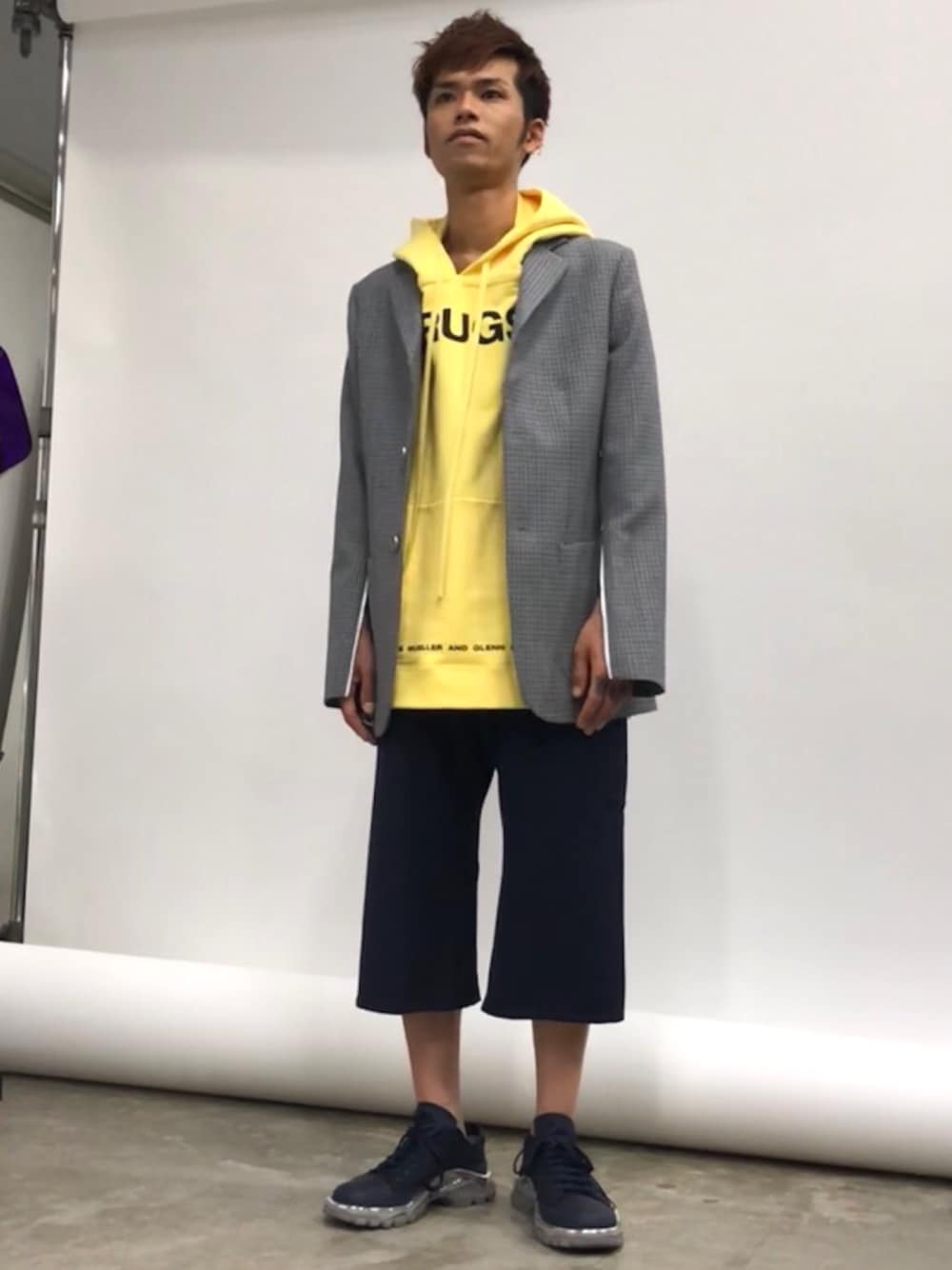「RAF SIMONS、MIDWEST、ジャケット、AW、2018、ootd」｜「RAF SIMONSのアイテム（テーラードジャケット、グレー系）」を使った、MIDWEST_ECさん（メンズ・174cm）の夏コーディネートの1枚目の写真