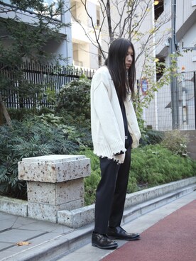 「off white」｜「アイテム（ブーツ）」を使った、MIDWEST_ECさん（メンズ・173cm）の冬コーディネート
