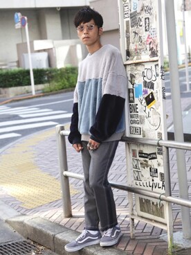 「DISCOVERED（ディスカバード）のアイテム（スウェット）」を使った、MIDWEST_ECさん（メンズ・173cm）の秋コーディネート