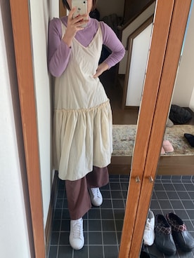 「apres jour（アプレジュール）のアイテム（スラックス）」を使った、petekoさん（レディース・167cm）の春コーディネート