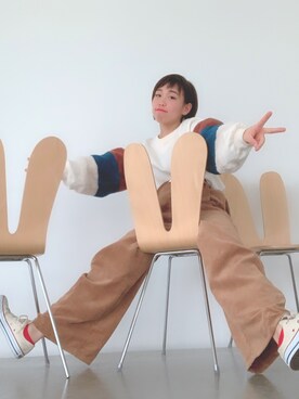 「one way（ワンウェイ）のアイテム（スウェット）」を使った、kahoさん（レディース・148cm）の秋コーディネート