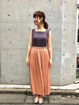 「アイテム（イヤリング、グリーン系）」を使った、nano・universe lady's　STAFFさん（レディース・162cm）の春コーディネート