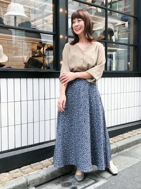 「NANO universe（ナノユニバース）のアイテム（パンプス）」を使った、nano・universe lady's　STAFFさん（レディース・162cm）の夏コーディネート