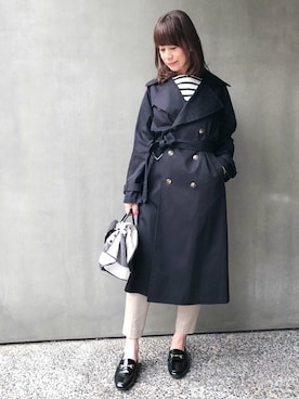 「NANO universe（ナノユニバース）のアイテム（トレンチコート）」を使った、nano・universe lady's　STAFFさん（レディース・162cm）の冬コーディネート
