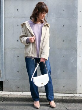 「NANO universe（ナノユニバース）のアイテム（ブルゾン）」を使った、nano・universe lady's　STAFFさん（レディース・162cm）の冬コーディネート