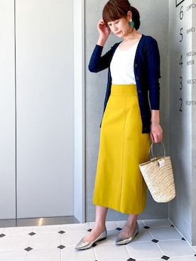 「アイテム（アクセサリー、グリーン系）」を使った、nano・universe lady's　STAFFさん（レディース・162cm）の春コーディネート