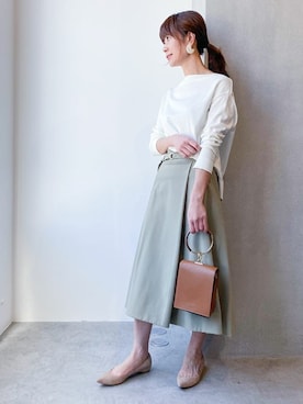 「ラップスカート」｜nano・universe lady's　STAFFさん（レディース・162cm）の春コーディネート
