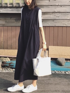 「orcival」｜「アイテム（シャツワンピース）」を使った、mayumi+さん（レディース・158cm）の秋コーディネート