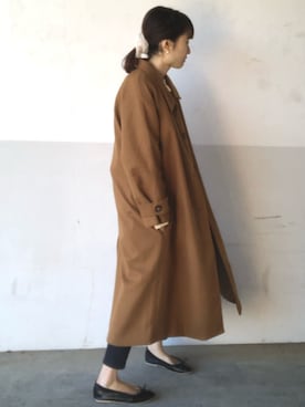 「オーバーコート」｜「アイテム（バレエシューズ）」を使った、mayumi+さん（レディース・158cm）の冬コーディネート