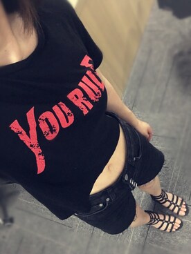 「MONKI（モンキ）のアイテム（Tシャツ/カットソー）」を使った、乔安娜さん（レディース・160cm）の夏コーディネート