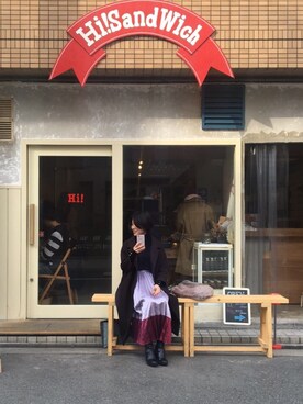 「MONKI（モンキ）のアイテム（テーラードジャケット）」を使った、Culumi さん（レディース・160cm）の冬コーディネート
