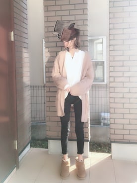 「ete（エテ）のベーシック ダイヤモンド リング（リング）」を使った、cononaさん（レディース・173cm）の冬コーディネート