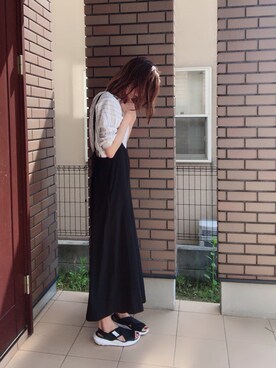 「Right-on（ライトオン）のアイテム（サロペット/オーバーオール）」を使った、cononaさん（レディース・173cm）の春コーディネート