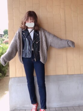 「CONVERSE（コンバース）のconverse（コンバース） ALL STAR OX（オールスターOX）（スニーカー）」を使った、MINI*さん（レディース・148cm）の秋コーディネート