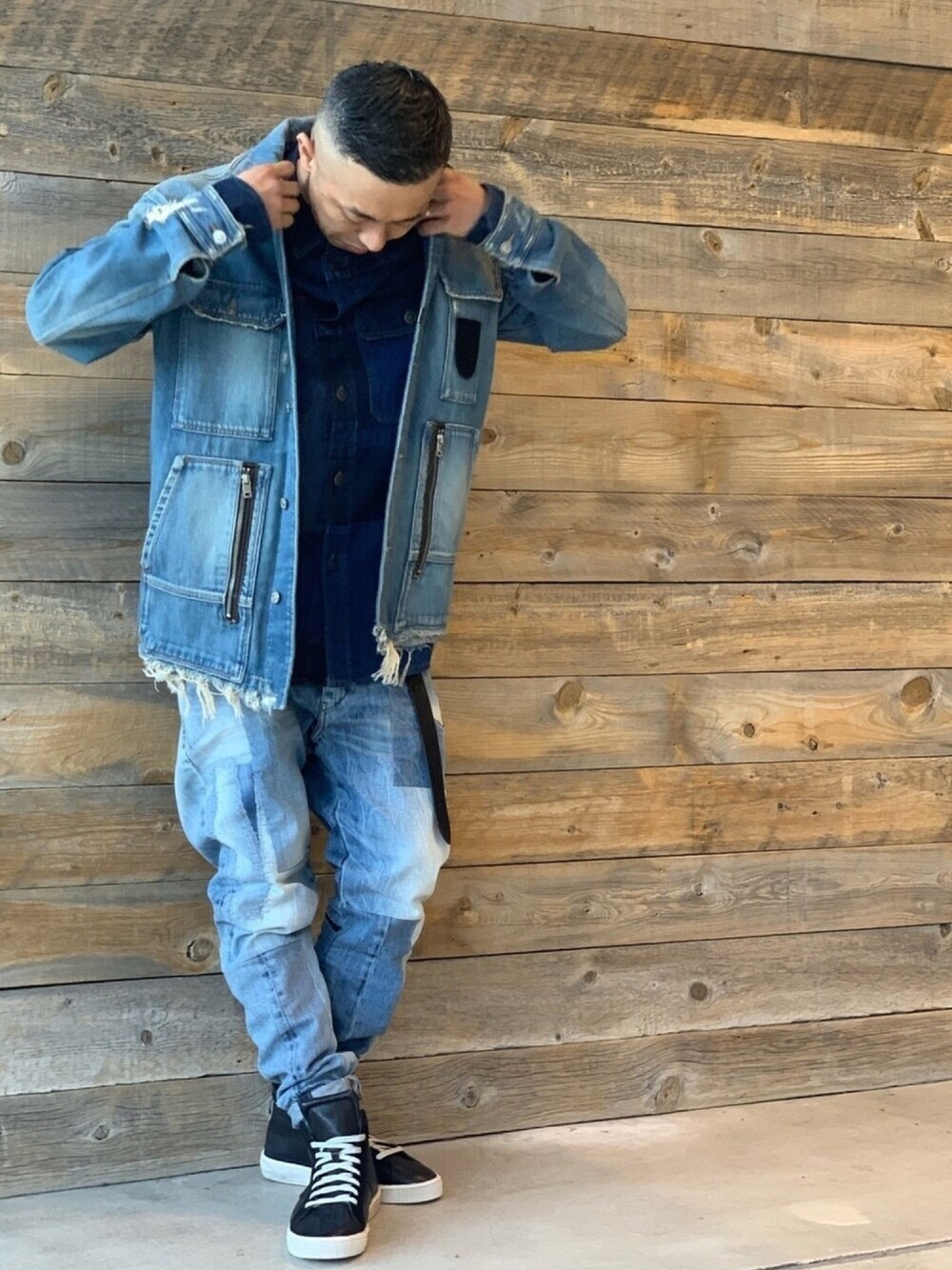 DIESEL サイドメタルロゴ ヘンプデニムジャケット DIESEL（ディーゼル）の「メンズ ジャケット デニムジャケット