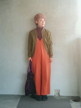 「FREE'S MART（フリーズマート）のアイテム（つなぎ/オールインワン）」を使った、福すけさん（レディース・155cm）の冬コーディネート