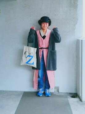「ベレー帽推奨委員会」｜「アイテム（福袋/福箱）」を使った、福すけさん（レディース・155cm）の秋コーディネート