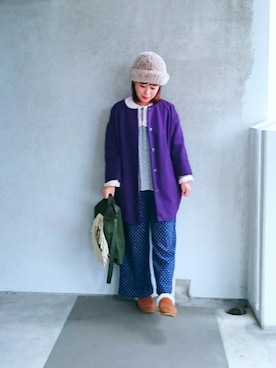 「ベレー帽推奨委員会」｜「アイテム（福袋/福箱）」を使った、福すけさん（レディース・155cm）の冬コーディネート