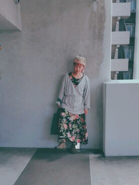 「present（プレゼント）のアイテム（イヤリング）」を使った、福すけさん（レディース・154cm）の冬コーディネート