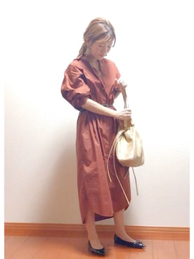 「アイテム（シャツワンピース）」を使った、kさん（レディース・150cm・20代）の秋コーディネート