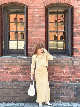 「ロングヘア」｜「アイテム（ハンドバッグ）」を使った、kさん（レディース・150cm）の春コーディネート