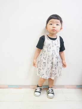「H&M（エイチ・アンド・エム）のアイテム（ワンピース/ドレス）」を使った、ayaka...rinkaさん（キッズ・80cm）の夏コーディネート