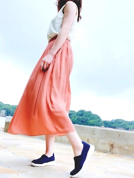 「アイテム（スリッポン）」を使った、fu【相互フォロー】さん（レディース・156cm・20代）の夏コーディネート