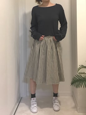 「30代」｜「アイテム（ソックス/靴下）」を使った、HAMさん（レディース・163cm）の春コーディネート