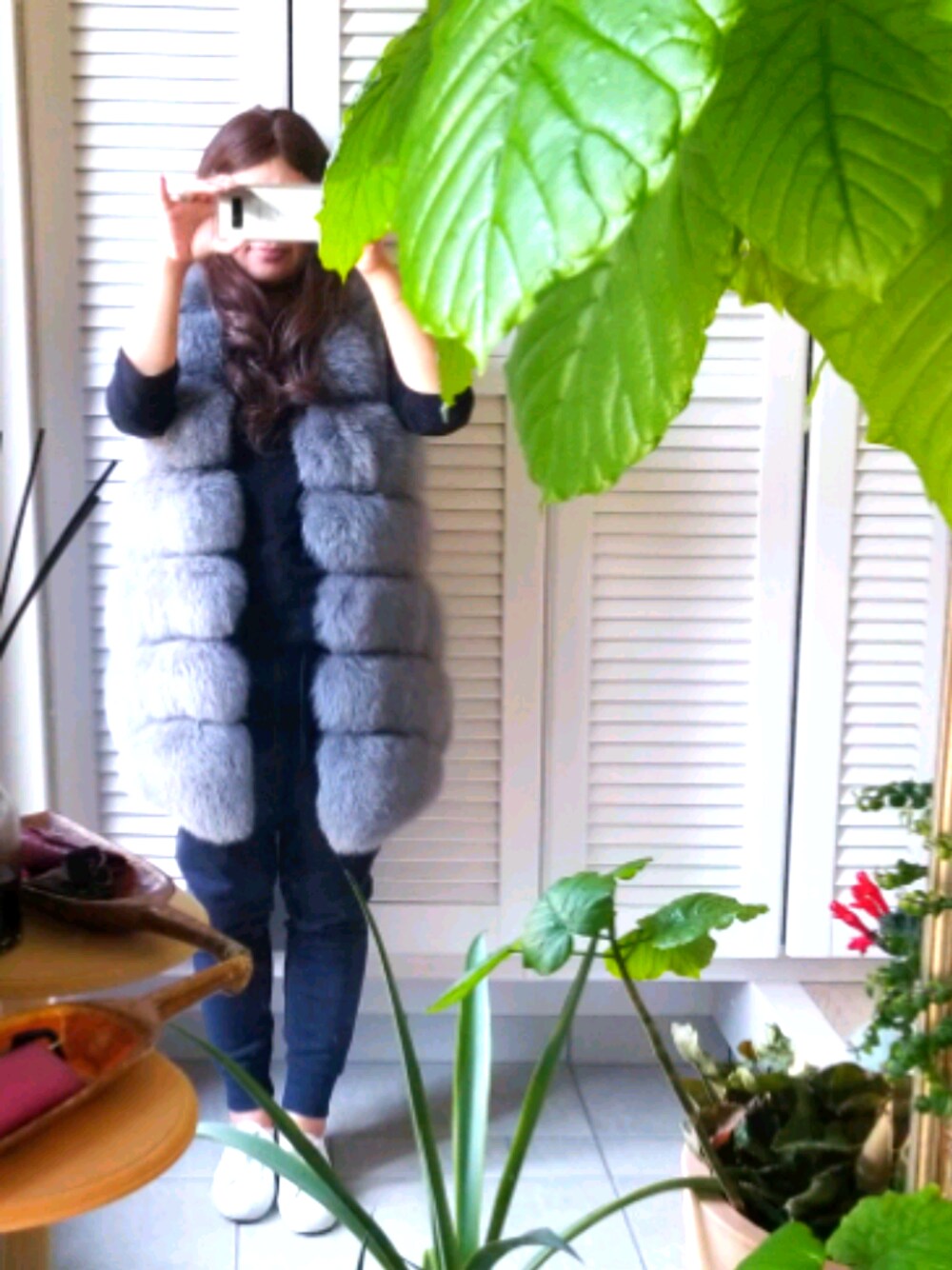 「SAGA FOXのアイテム（その他アウター、グレー系）」を使った、 Anna さん（レディース・158cm）の秋コーディネートの1枚目の写真
