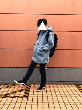 「ZIP FIVE（ジップファイブ）のアイテム（モッズコート）」を使った、ゆいゆいさん（メンズ・172cm）の冬コーディネート