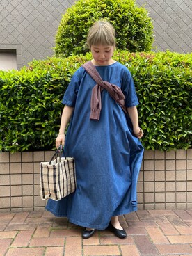 「Lilas Campbell（リラキャンベル）の【別注】 Lilas Campbell×DOORS　2WAYバッグ（ハンドバッグ）」を使った、キザキ　アケミさん（レディース・148cm）の春コーディネート