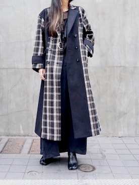 「Yohji Yamamoto（ヨウジヤマモト）のアイテム（スカート）」を使った、waka__sanさん（レディース・162cm）の冬コーディネート