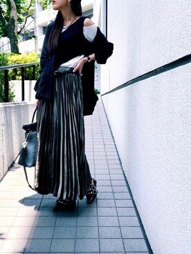 「Maison Margiela（メゾンマルジェラ）のMaison Margiela ショルダーバック（ショルダーバッグ、ブラック系）」を使った、waka__sanさん（レディース・162cm）の春コーディネート