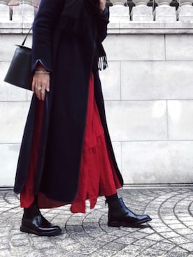 「MARROW（マロウ）の【MARROW】SLIDE（ショルダーバッグ、ブラック系）」を使った、waka__sanさん（レディース・162cm）の冬コーディネート